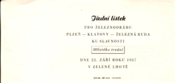 Lokomotive 1957 98 001 CZ ** / ● - Kolejová doprava
